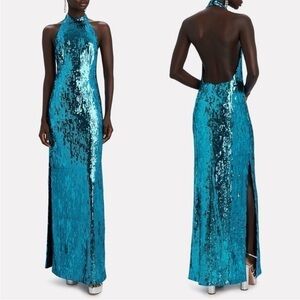 Galvan London Oceana Sequins Halter Gown